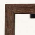 Texture | close view of the weathered walnut wood grain at the frame's corner joint