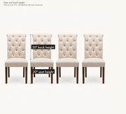 Detail | seat height and back height -- all four chairs identical, left chair measured