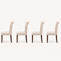 Side | profile view of the tapered legs and the rolled top edge, all four chairs identical
