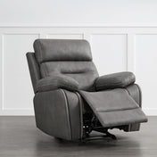 Rocker Glider Recliner with Metal Frame in Gray Polyester
