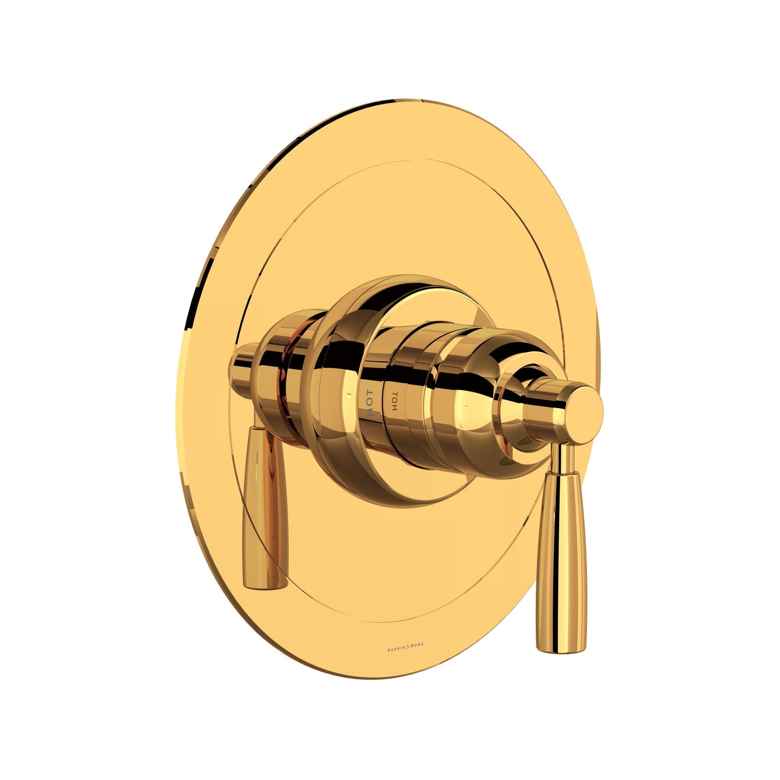 Hero | complete English Gold pressure-balance shower trim on white