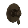 Hero | complete Tuscan Brass pressure-balance shower trim with raised lever on white