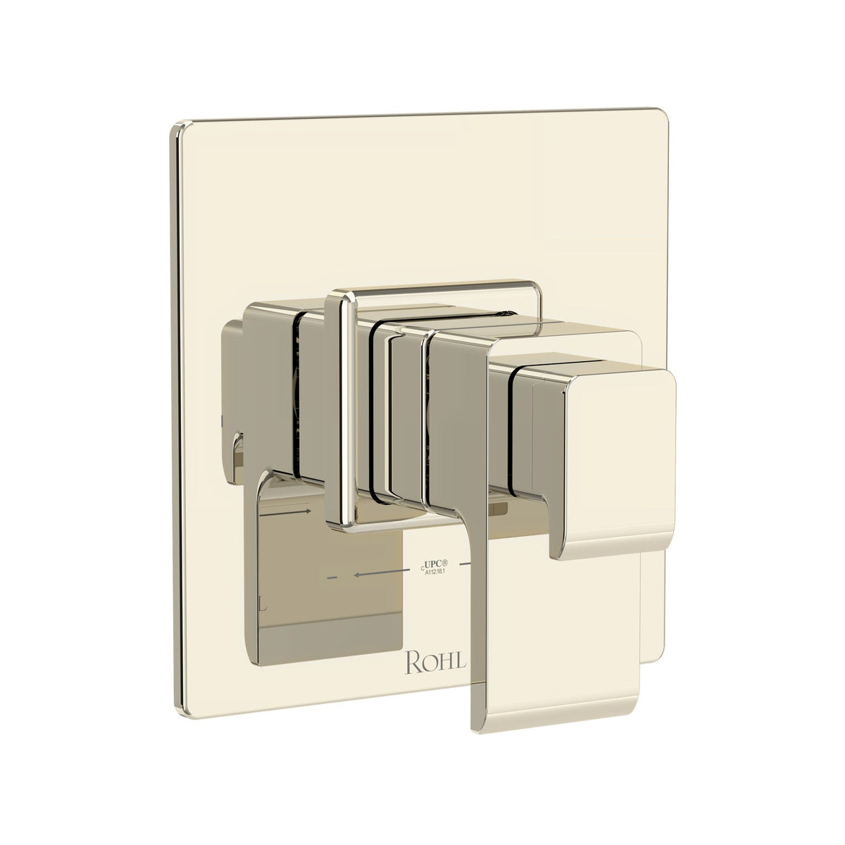 Hero | complete Polished Nickel shower trim controls on white