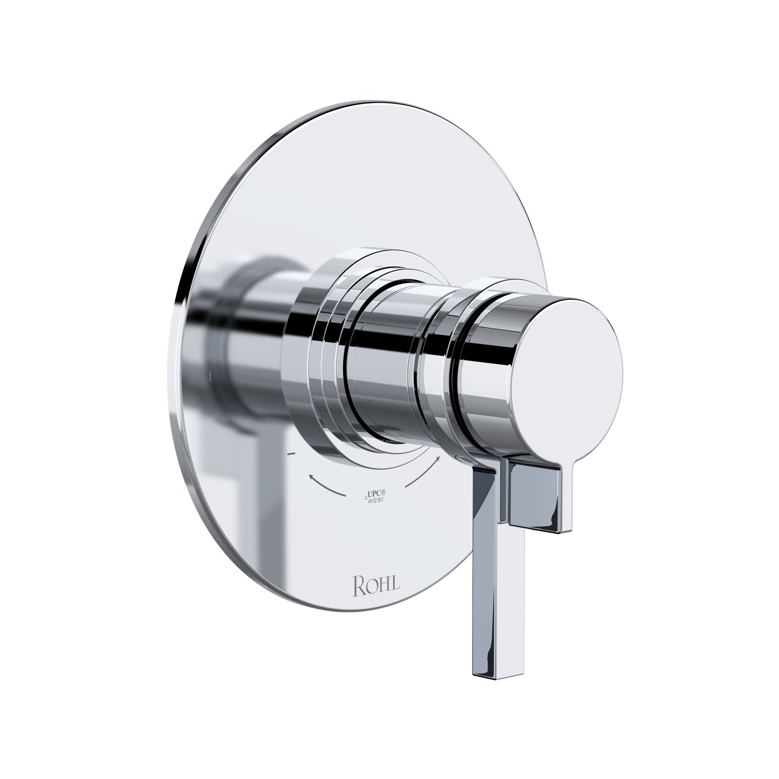 Hero | complete polished chrome shower trim control with round plate and two control elements