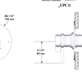 Dimensions | 1/2-Inch 2-Function Thermostatic Pressure-Balance Polished Chrome Trim manufacturer specification drawing with dimensions