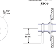 Dimensions | 1/2-Inch 2-Function Thermostatic Pressure-Balance Polished Chrome Trim manufacturer specification drawing with dimensions