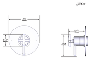 Dimensions | 1/2-Inch Two-Function Thermostatic Pressure-Balance Matte Black Trim manufacturer specification drawing with dimensions