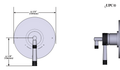 Dimensions | 1/2-In Thermostatic Pressure-Balance 2-Function Trim, Matte Black manufacturer specification drawing with dimensions