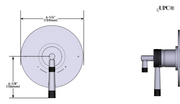 Dimensions | 1/2-In Thermostatic Pressure-Balance 2-Function Trim, Matte Black manufacturer specification drawing with dimensions