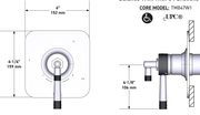 Dimensions | Polished Chrome 1/2 Thermostatic & Pressure Balance Trim, 3 Functions manufacturer specification drawing with dimensions