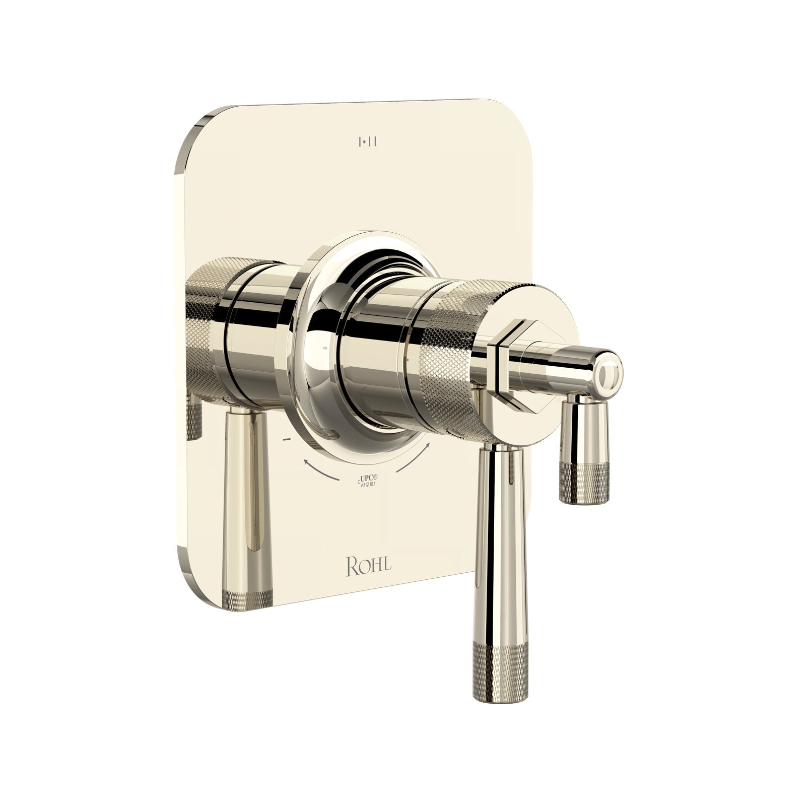 Hero | polished nickel wall-mounted shower trim with cylindrical controls