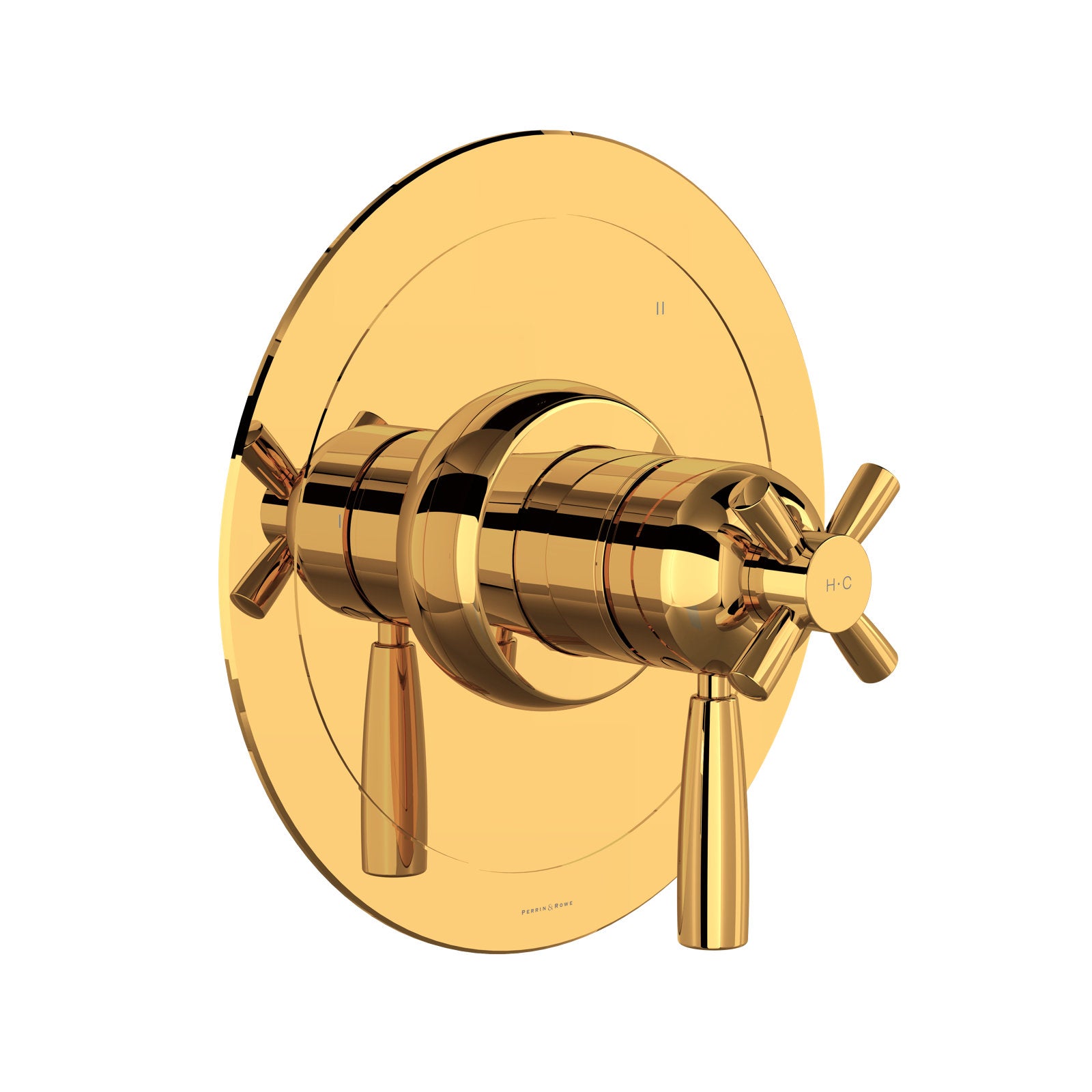 Hero | complete English Gold three-function shower trim control with round plate