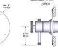 Dimensions | ½ Thermostatic Pressure-Balance Trim, 3-Function, Unlacquered Brass manufacturer specification drawing with dimensions