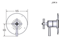 Dimensions | ½″ Thermostatic Pressure-Balance 3-Function Trim, Unlacquered Brass manufacturer specification drawing with dimensions