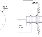 Dimensions | 1/2 Thermostatic Pressure-Balance Trim, 3 Functions, Polished Nickel manufacturer specification drawing with dimensions