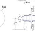 Dimensions | 1/2" Thermostatic Pressure-Balance Trim, 3 Functions, Polished Nickel manufacturer specification drawing with dimensions
