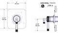 Dimensions | 1/2-Inch Five-Function Matte Black Thermostatic Pressure-Balance Trim manufacturer specification drawing with dimensions