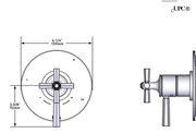Dimensions | Polished Nickel 1/2-in Thermostatic Pressure-Balance Trim, 5-Function manufacturer specification drawing with dimensions