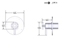 Dimensions | 1/2" Thermostatic Pressure-Balance Trim with 5 Functions, Antique Gold manufacturer specification drawing with dimensions