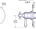 Dimensions | 1/2" Thermostatic Pressure-Balance Trim, 5 Functions, Polished Chrome manufacturer specification drawing with dimensions