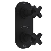 Matte Black Thermostatic Shower Valve Trim with Diverter