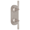 Hero | complete Satin Nickel thermostatic trim with two handles and wall plate