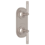 Satin Nickel Thermostatic Shower Valve Trim with Diverter