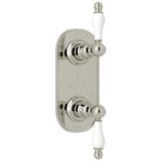 Hero | complete Polished Nickel thermostatic trim with diverter and two controls