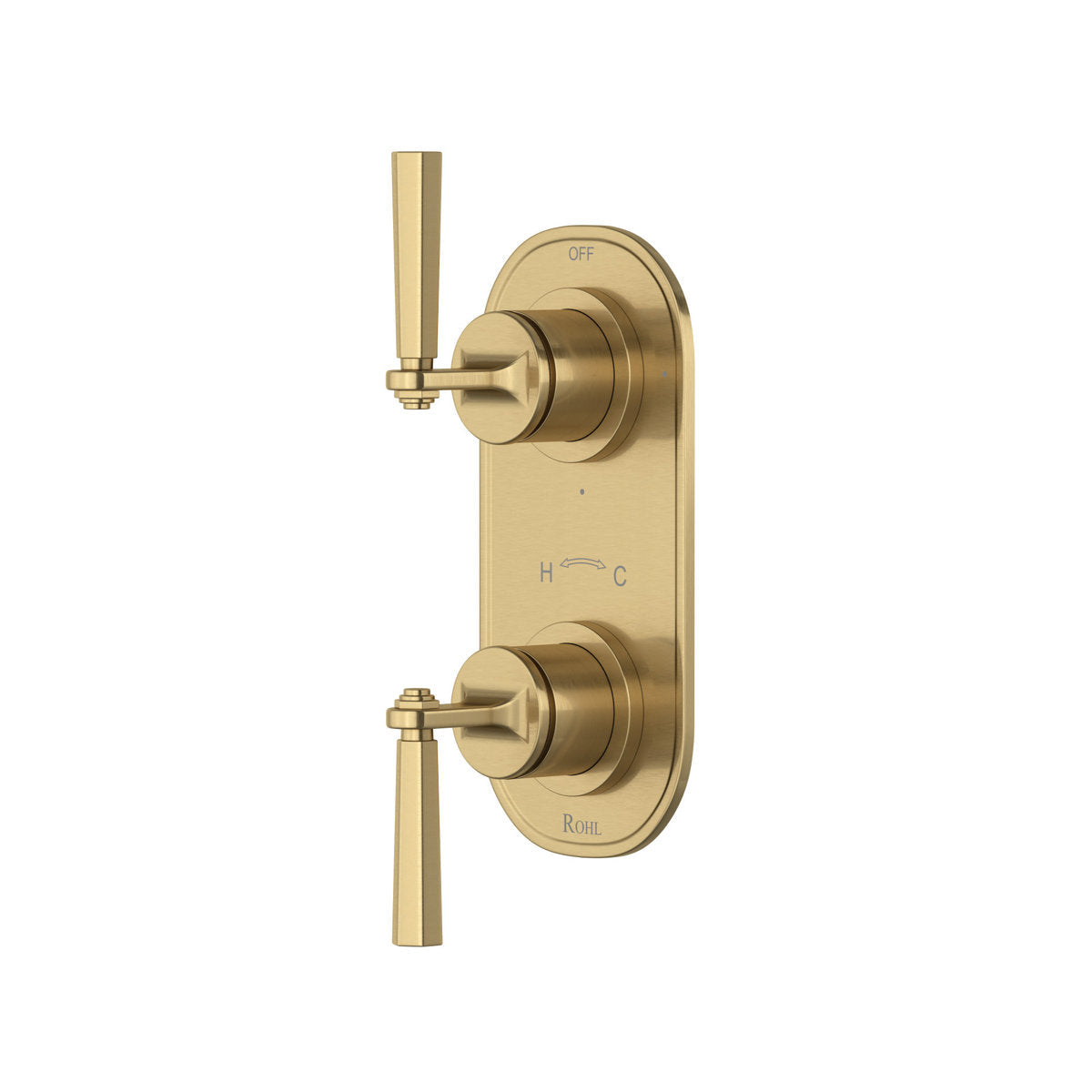 Hero | complete Antique Gold thermostatic shower trim with diverter