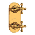 Hero | complete Italian Brass thermostatic shower trim with two handles and wall plate