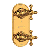 Two-Handle Thermostatic Shower Valve Trim, Italian Brass
