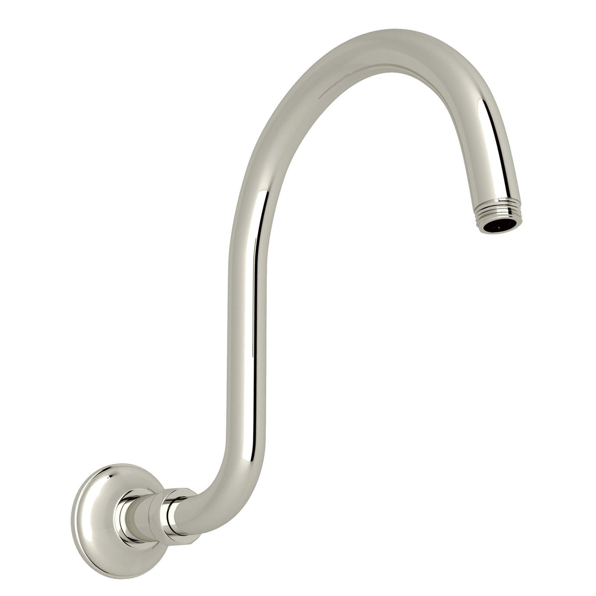 Hero | complete Polished Nickel wall-mount shower arm on white