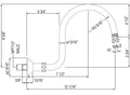 Dimensions | technical drawing of wall-mount shower arm connections and measurements
