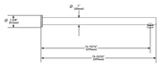 Dimensions | 15-Inch Wall Mount Shower Arm in Polished Nickel manufacturer specification drawing with dimensions