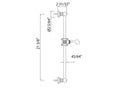 Specifications | dimensions drawing for Satin Nickel shower slide bar