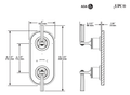 Dimensions | 1/2-Inch Thermostatic Shower Control Plate With Diverter, Antique Gold manufacturer specification drawing with dimensions