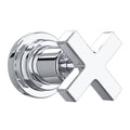 Detail | polished chrome shower trim with cross handle and wall plate