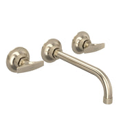 Two-Handle Wall-Mount Bathroom Faucet Trim in Satin Nickel