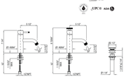 Dimensions | Single Handle Lavatory Faucet manufacturer specification drawing with dimensions