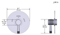 Dimensions | 3/4-Inch Matte Black Thermostatic Shower Control, Temperature Only manufacturer specification drawing with dimensions