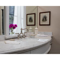 Product view | Polished Chrome Bridge Bathroom Sink Faucet installed in a finished bathroom