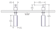 Dimensions | Polished Nickel Counter Soap Dispenser manufacturer specification drawing with dimensions
