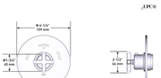 Dimensions | Thermostatic Polished Nickel Shower Control Trim manufacturer specification drawing with dimensions