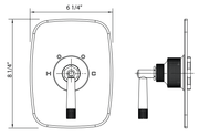 Dimensions | 3/4-Inch Thermostatic Shower Control, Satin Nickel manufacturer specification drawing with dimensions