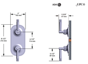 Dimensions | Satin Nickel Thermostatic Shower Valve Trim with Diverter manufacturer specification drawing with dimensions