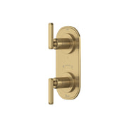 Hero | complete Antique Gold two-handle shower control trim on white