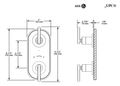 Dimensions | Antique Gold Two-Handle Shower Control manufacturer specification drawing with dimensions