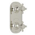 Hero | complete Polished Nickel thermostatic shower trim with diverter plate and two controls