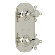 Hero | complete Polished Nickel thermostatic shower trim with diverter plate and two controls