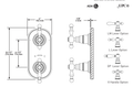 Dimensions | Thermostatic Shower Valve Control Trim with Diverter, Polished Nickel manufacturer specification drawing with dimensions